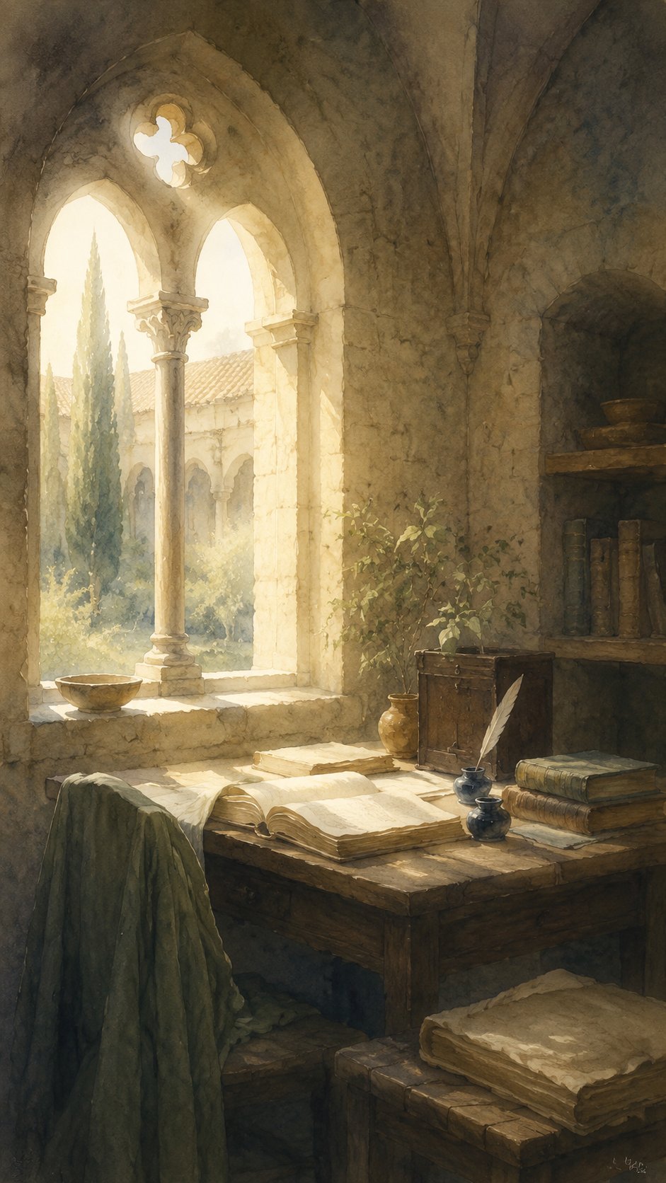 Cloister Light — 7 quiet morning wallpapers